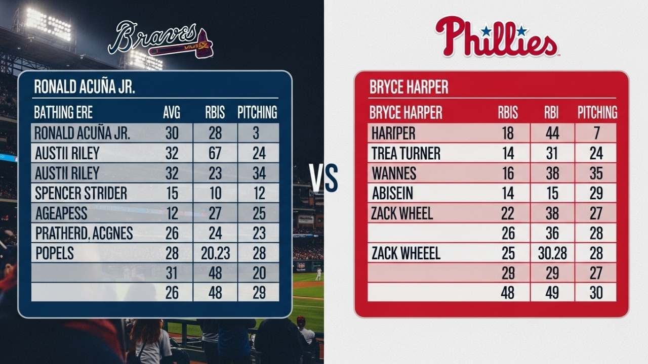 Atlanta Braves vs Philadelphia Phillies Match Player Stats